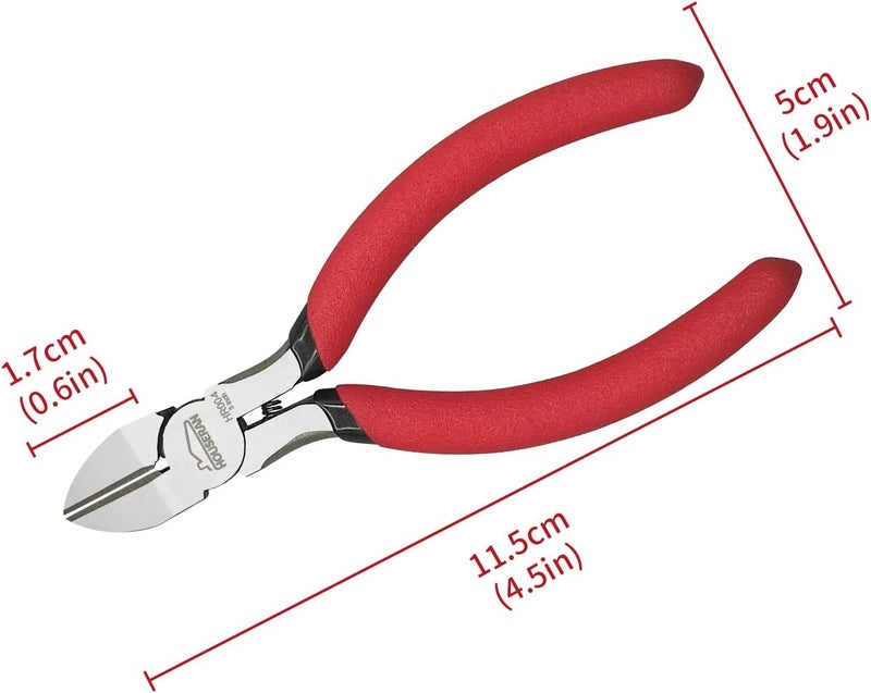 HOUSERAN 5 inch Wire Cutters, 5 Pack Diagonal Cutters, Side Cutters, Wire Cutter Set, Wire Snips, Small Diagonal Cutters with Spring Loaded, Diagonal Cutting Pliers for Crafts, Jewelry Making - Image 2